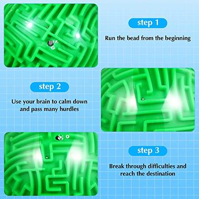 Brain Maze Teasers Puzzles Games for Kids - 3D Gravity Maze Ball for Kids 3-8, Labyrinth Game Mind Puzzle with Gear Control Challenges Fine Motor