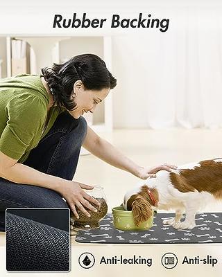 Pet Feeding Mat-Absorbent Dog/Cat eat mat for Food and Water Bowl-No Stains  Quick Dry Dog/Cat Water Dispenser Mat-Dog Accessories Pet Supplies-Dog  Water Bowl for Messy Drinkers 12*20inch