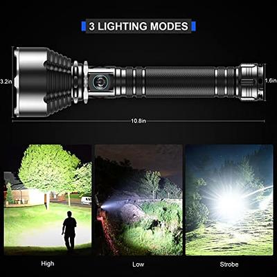 AMZGOGO Rechargeable Flashlights High Lumens, 290000 Lumens Super Bright  LED Flashlight with USB Cable, Brightest Flash Light with 3 Modes  Waterproof, Powerful Handheld Flashlight for Home, Camping - Yahoo Shopping