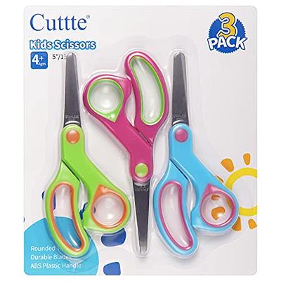 Cuttte 5” Kids Scissors, 3pcs Child Scissors, Small Blunt Tip Scissors for  Kids, Kindergarten Beginner Scissors for Crafting, Right Handed Scissors  for Cutting Paper - Yahoo Shopping