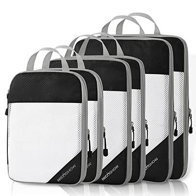 NICOSHOW Compression Packing Cubes for Travel, Packing Cubes Compression  Travel Essentials, Compressible Travel Packing Cubes Organizers for  Carry-on Luggage Suitcase