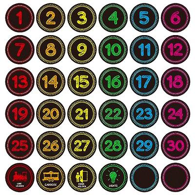 WaaHome Number Spot Markers Stickers,4 Number Spot Markers and  Labels,Classroom Line-up Spots Stickers,Number Spot Helpers Colorful Markers  for Classroom 