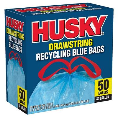 commercial 13 Gallon Blue Recycling Bags /W Drawstrings