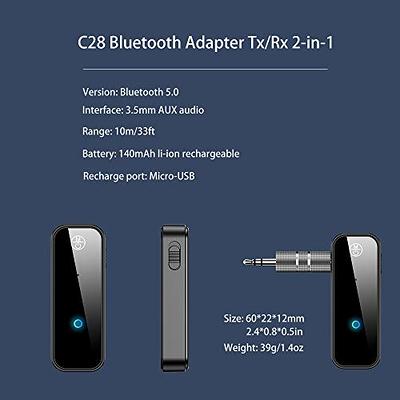 2 IN 1 Bluetooth 5.0 Transmitter Receiver Wireless Audio 3.5mm Jack Aux  Adapter