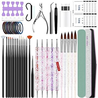 JERCLITY 8pcs Nail Art Brushes Set Ombre Nail Brush Dotting Pen Nail Art  Liner Brushes French