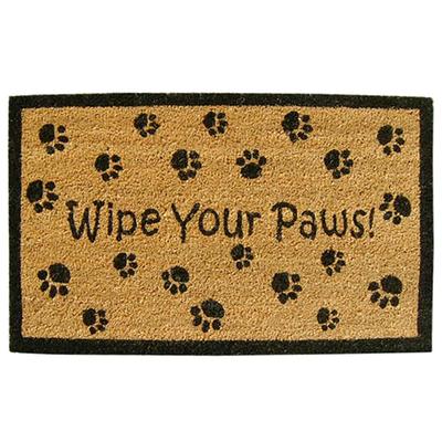 A1 Home Collections A1hc Dirt Trapper Black/Beige 23 in. x 38 in. Rubber and Coir Heavy Weight Large Monogrammed A Doormat