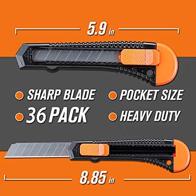 MulWark 12-Pack 18mm Utility Knife Multi-Purpose Box Cutter Retractable  with Smooth Mechanism for Cardboard, Cartons and Boxes, Sharp Snap Off  Razor