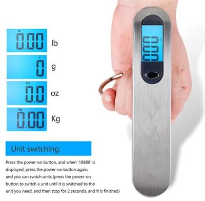 50kg/10g Digital Luggage Scale With Backlight Portable Electronic Scale  Weight Balance Travel Hanging Steelyard Hook