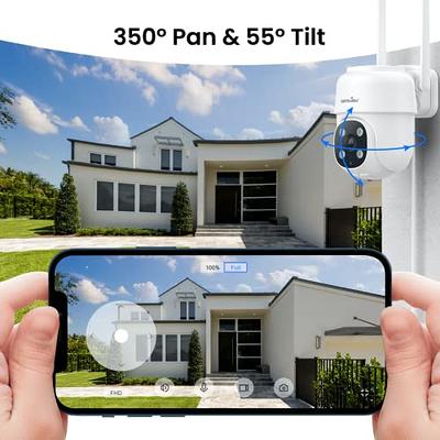  wansview Security Camera Outdoor, 1080P Pan-Tilt 360