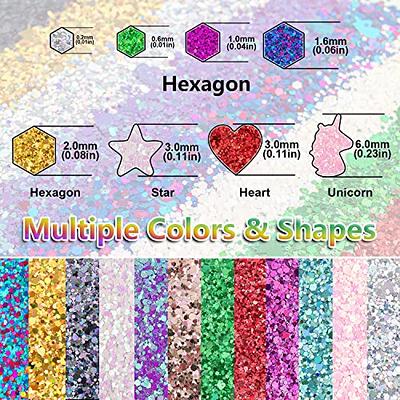 2 Colors of Holographic Chunky Glitter with Quick Dry Glue Pack 4, 4 Pots  Total 40g Multi-Shaped for Body Hair Face Eyes Make-up, Nail Art and  Bedazzling in Party/Concert/Events Glitter - Yahoo