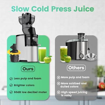 Masticating Juicers, 250W Intelligent Cold Press Juicer with 88mm