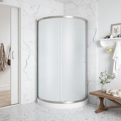 Ove Decors Tampa 54 in. L x 32 in. W x 72 in. H Corner Shower Kit with Pivot Frameless Shower Door in Chrome and Shower Pan