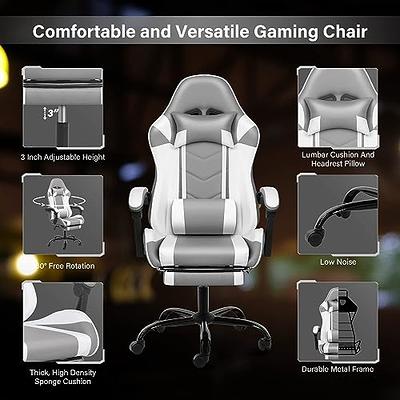 Executive Reclining Computer Desk Chair with Footrest, Headrest and Lu