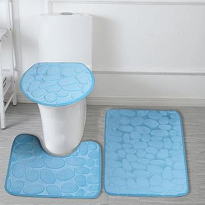 Bathroom Rugs 3 Piece Set - Non-slip Ultra Thin Bath Rugs For