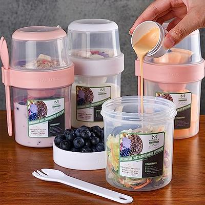 Overnight Oats Container Jar (2-Piece Set) - 18.5 oz Glass