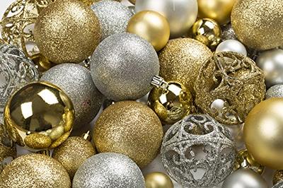 100 Gold and Silver Christmas Ornament Balls Shatterproof +100 Metal Ornament  Hooks, Hanging Ornaments for Indoor/Outdoor Xmas Christmas Tree, Holiday  Party, Home Decor - Yahoo Shopping