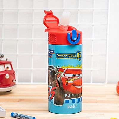 Zak Designs Disney Cars 3 - Stainless Steel Water Bottle with One Hand  Operation Action Lid and Built-in Carrying Loop, Kids Water Bottle with  Straw