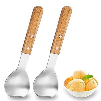 2 pcs Ice Cream Spade,Stainless Steel Ice Cream Scoop Spade with Plastic  Handle,Heavy Duty & Durable Bend Proof Ice Cream Scooper Butter Cutter