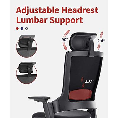 CLATINA Ergonomic High Swivel Executive Chair with Adjustable Height Head  3D Arm Rest Lumbar Support and Upholstered Back for Home Office Gray -  Yahoo Shopping