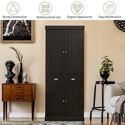 Tangkula Bathroom Storage Cabinet, 63 Inch Tall Narrow Storage