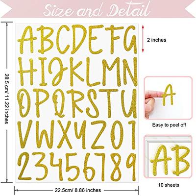 5/6/10 Sheets Glitter Letter Stickers Self-Adhesive Alphabet Stickers