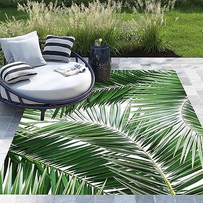 4x6 Water Resistant, Indoor Outdoor Rugs for Patios, Front Door Entry,  Entryway, Deck, Porch, Balcony, Outside Area Rug for Patio, Blue, Floral