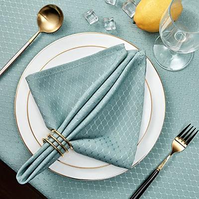  Homejoy Cloth Napkins Set of 8 – Square 17x17 Inch Jacquard  Fabric Polyester Washable Reusable Cloth Napkins for Kitchen Dinner Dining  Restaurants Wedding Party Banquet Table (Gold, 17X17 Inch) : Home