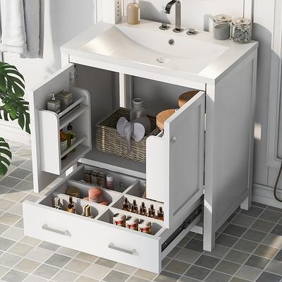 EUROCO 30 Bathroom vanity with Sink Top,Combo Cabinet Undermount