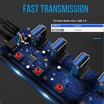 USB 3.0 Hub - Seven Port Splitter With Power Supply Switch – The Avocado  Hack