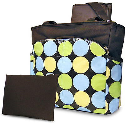 Baby Essentials Diaper Bag Tote 5 Piece Set with Sun, Moon, and Stars, Wipes Pocket, Dirty