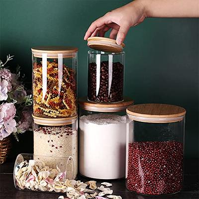 Extra Large Glass Canister with Airtight Wooden Lid, Set of 2