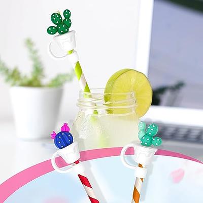 8mm Straw Cover Set with Cute Designs - Straw Cute Silicone Cover Gifts for Cup Straws, Accessories for Sipping Joyfully. 3D Stereoscopic Cap
