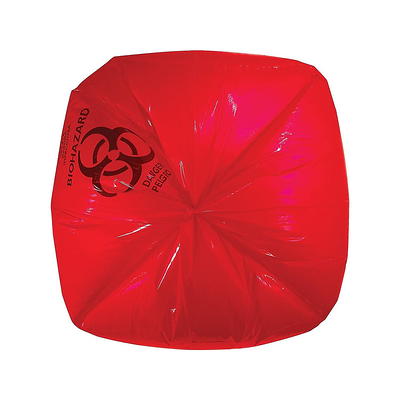 45 Gallon Red Medical Waste Trash Bags - 1.25 Mil