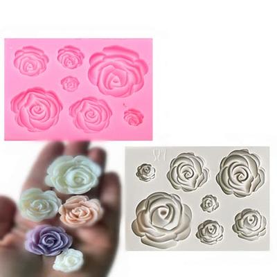 Chocolate Cake Candy fondant pop rose Molds maker silicone flower(2 pcs) -  Yahoo Shopping