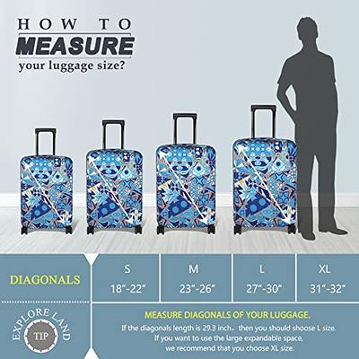 Explore Land Travel Luggage Cover Suitcase Protector Fits 18-32 inch Luggage