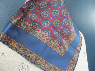 100 Silk Scarf Vintage Paisley Men Square Neckerchief Suit Shirt Cravat  Blue