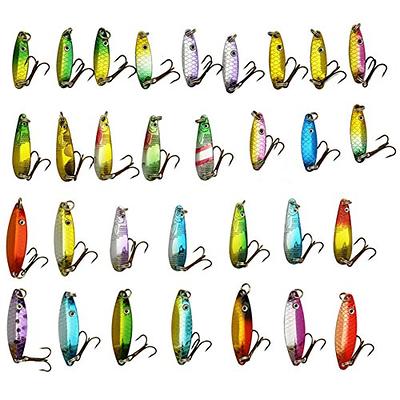 5Pack Fishing Spoons Lures Fishing Spoons Hard Metal Spoon Lures with Treble  Hooks for Saltwater Freshwater Fishing 7g/0.24oz (Sliver) - Yahoo Shopping