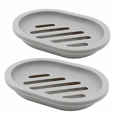 LBshmao-D 2 Pack Soap Holder Leaf-Shape Self Draining Soap Dish Holder, Not  Punched Easy Clean Bar Soap Holder, with Suction Cup Soap Dish Suitable