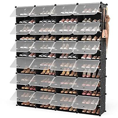 Gyfimoie Shoe Storage Cabinets, 16 Pairs Free Standing Shoe Organizer with  2 Flip Drawers for Entryway, Narrow 3 Tier Entryway Hidden Shoe Rack with  Doors for Heels, Boots, Slippers (Black) – Built