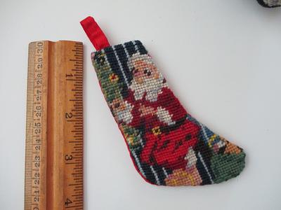 Small Needlepoint Christmas Tree Stocking