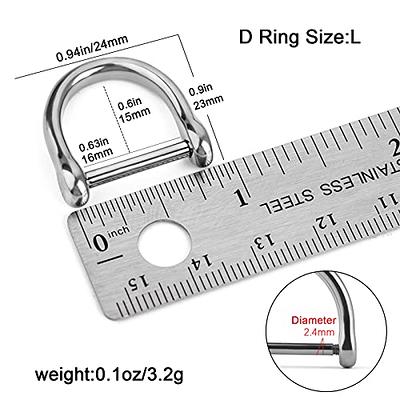 TISUR D-Rings with Screw Shackle Horseshoe U Shape Key Ring DIY Leather  Craft Purse 2 pcs