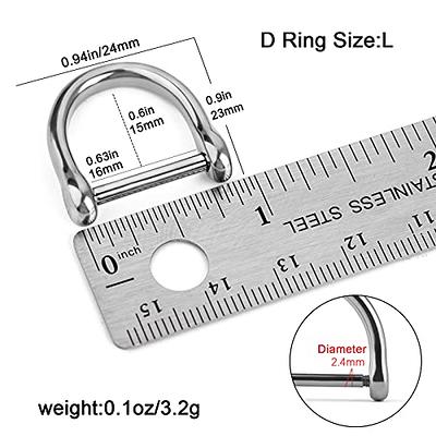 D Rings for Purse, 4 PCS Metal D Ring and Stud Screw, 360 Degree