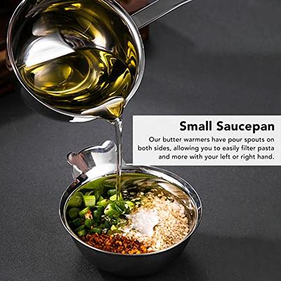 150ml Mini Stainless Steel Sauce Pan with Dual Pour Spout for Stove Top