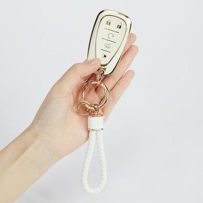 ESEWALAS Bling Car Key Fob Case,Car Key Fob Cover Key Case Shell,Car Remote  Smart Key Protector Holder,TPU Key Case with Keychain Lanyard,Keyless