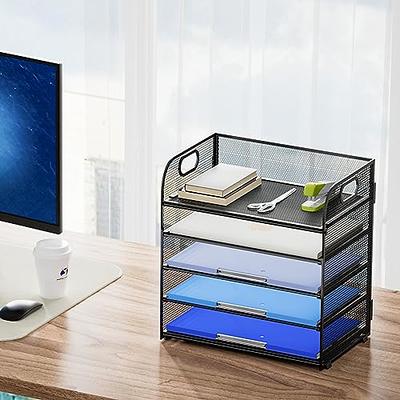 Marbrasse Desk Organizers with File Holder, 5-Tier Paper Letter Tray  Organizer with Handle, Mesh Desk Organizers and Accessories with Drawer and  2 Pen Holder, Desktop Organizer for Office Supplies - Yahoo Shopping