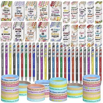  Yeaqee 146 Pcs Christian Gifts Set Bulk Include 24 Bible Verses  Pens 24 Bible Notebooks 24 Scripture Quotes Bracelets 24 Inspirational  Christian Keychain 50 Jesus Christian Stickers for Women Men : Office  Products