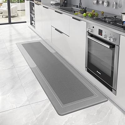 WISELIFE Kitchen Mat Cushioned Anti Fatigue Floor Mat,17.3 inchx28 inch, Thick Non Slip Waterproof Kitchen Rugs and Mats,Heavy Duty PVC Foam Standing