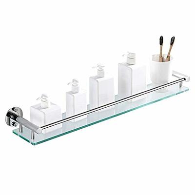 MOUNT-IT! 9.75 in. Corner Tempered Glass Decorative Wall Shelf