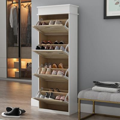 FUFU&GAGA 42.3 in. H x 22.4 in. W Gray Shoe Storage Cabinet with 3