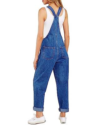 V VOCNI Women's Joggers Denim Sport Fit Drawstring Waist Side